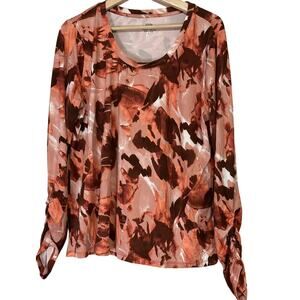 A632598 ZUDA Z-Cool Printed Layering Top Soft Coral L